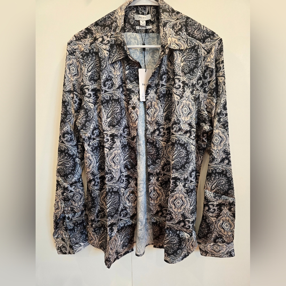 Reiss Men's Cousin Paisley Print Styled Shirt